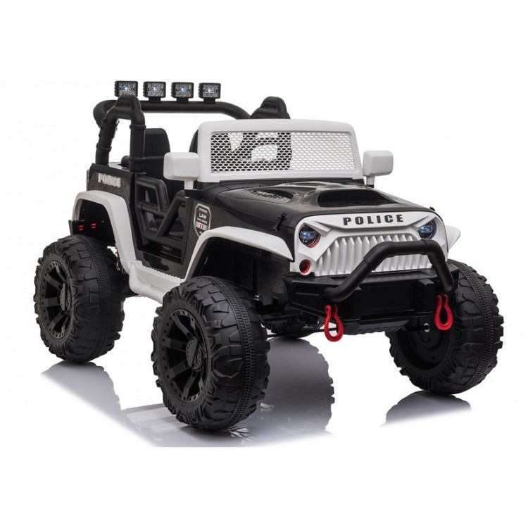 Elektrické autíčko - Jeep JC666 - nelakované - policajné čierno-biele